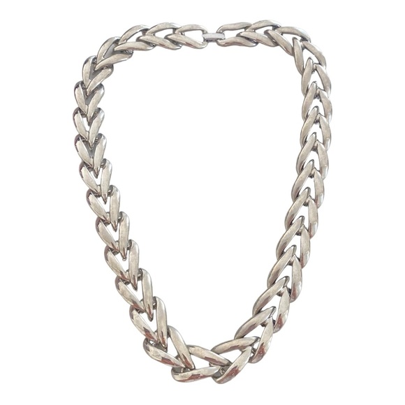 Vintage Napier silver tone collier necklace chain chunky - Picture 4 of 11